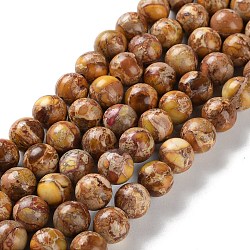 Dyed Natural Regalite/Imperial Jasper/Sea Sediment Jasper Beads Strands, Round, Peru, 8mm, Hole: 1.2mm, about 23pcs/strand, 7.64''(19.4cm)(G-B124-C01-02)