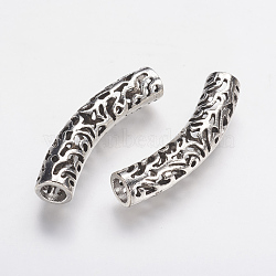 Tibetan Style Alloy European Beads, Hollow Tube, Antique Silver, 37.5x7.5mm, Hole: 5mm(X-PALLOY-F202-29AS)
