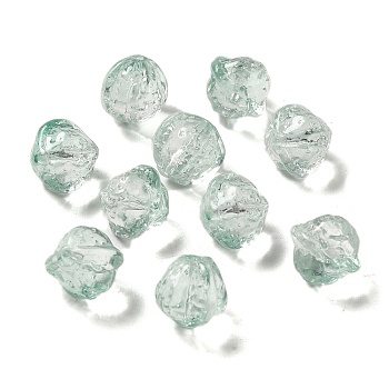 Transparent Glass Beads, Gradient Color, Walnut, Dark Sea Green, 12x13x12mm, Hole: 1.2mm
