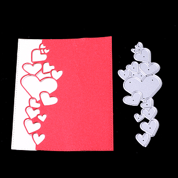 Valentine's Day Theme Carbon Steel Embossing Knife Die Cutting for DIY Template, Decorative Embossing DIY Paper Card, Matte Platinum Color, Heart Pattern, 12.9x4.5x0.08cm