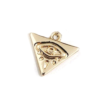 Zinc Alloy Pendant Cabochon Settings, Eye of Providence/All-seeing Eye, Golden, 14x16mm, Hole: 3mm