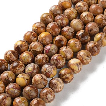 Dyed Natural Regalite/Imperial Jasper/Sea Sediment Jasper Beads Strands, Round, Peru, 8mm, Hole: 1.2mm, about 23pcs/strand, 7.64''(19.4cm)