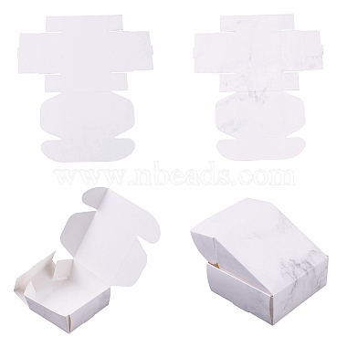 大理石のパターンの折り畳み式の創造的なクラフト紙箱(CON-CJ0001-05)-3