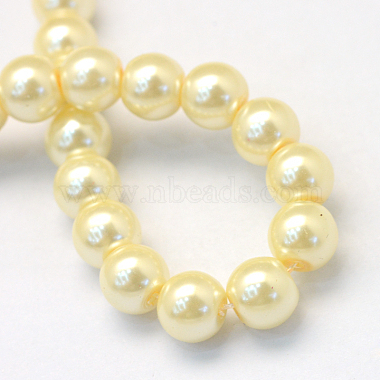 Backen gemalt pearlized Glasperlen runden Perle Stränge(HY-Q003-10mm-21)-4