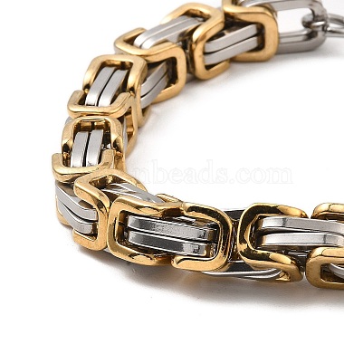 304 Stainless Steel Byzantine Chain Bracelets(BJEW-D026-01GP)-2
