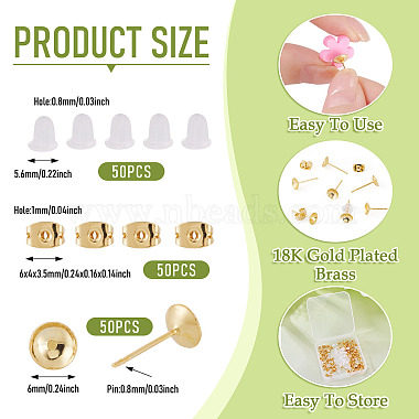 50Pcs Brass Earring Settings(KK-TA0008-38B)-4