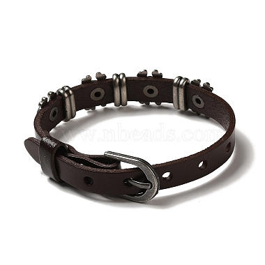 bracelet rivets tête de mort en alliage(BJEW-C037-04B)-4