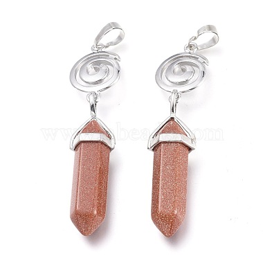 Synthetic Goldstone Pointed Big Pendants(G-D0021-01P-11)-3