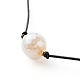 Pearl Luster Plated Round Faceted Natural Agate Pendant Necklace(NJEW-JN03657-01)-4