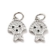 Dog Brass Micro Pave Clear Cubic Zirconia Charms(KK-G425-14)-2