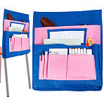 Polyester Classroom Chair Back Hanging Organizer, Student Seat Pocket Storage Bag, Rectangle, Pink, 462x398x1mm(AJEW-WH20017-46C)