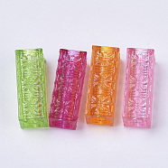 Transparent Acrylic Beads, Dyed, Cuboid, Mixed Color, 30.5x11x11mm, Hole: 7.5mm, about 230pcs/500g(TACR-T015-024)