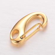 Smooth Surface 304 Stainless Steel Keychain Clasp Findings, Snap Clasps, Lead Free & Nickel Free, Golden, 21x10.2x5.5mm, Hole: 5x3mm(STAS-I038-FF)