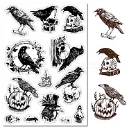 Custom PVC Plastic Clear Stamps, for DIY Scrapbooking, Photo Album Decorative, Cards Making, Stamp Sheets, Film Frame, Raven, 160x110x3mm(DIY-WH0439-0061)