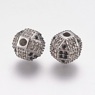 304 Stainless Steel Rhinestone Beads, Round, Stainless Steel Color, 10x10mm, Hole: 2mm(STAS-K171-41P)