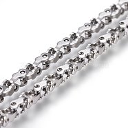 304 Stainless Steel Link Chains, Unwelded, Stainless Steel Color, 3mm, Link: 5x3x3mm(STAS-P219-15-C)