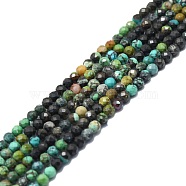 Natural Chrysocolla Beads Strands, Faceted, Round, 3mm, Hole: 0.7mm, about 132pcs/strand, 15.16''~15.55''(38.5~39.5cm)(G-P457-A02-03)