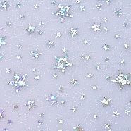 A4 PVC Vinyl Sparkle Fabric Sheets, for DIY Handmade Pencil Case Shiny Bags Bows Craft Material, Star, White, 30x20x0.04cm(PVC-WH0005-02-10)