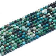 Natural Chrysocolla Beads Strands, Faceted, Round, 3mm, Hole: 0.6mm, about 139pcs/strand, 14.96 inch(38cm)(X-G-G823-13-3mm)