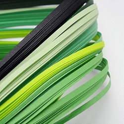 6 Colors Quilling Paper Strips, Green, 390x5mm, about 120strips/bag, 20strips/color(DIY-J001-5mm-39cm-A04)