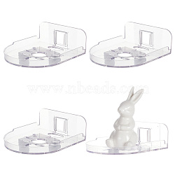 Plastic Wall Mounted Adhesive Rack, Small Floating Shelves, Clear, 110x95x38mm, Inner Diameter: 91x100mm(AJEW-WH0413-98B)