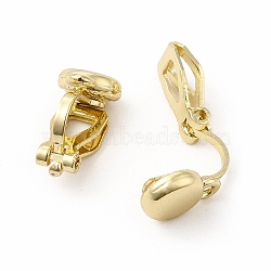 Alloy Clip-on Earring Findings, with Horizontal Loops, Flat Round, Golden, 15x7x9mm, Hole: 1mm(X-PALLOY-M208-02G)