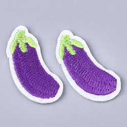 Computerized Embroidery Cloth Iron On Patches, Costume Accessories, Appliques, Eggplant, Dark Violet, 38x18x1.5mm(X-FIND-T030-180A)