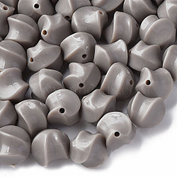 Opaque Acrylic Beads, Twist, Dark Gray, 14.5x14x14mm, Hole: 1.6mm, about 390pcs/500g(MACR-S373-139-A06)
