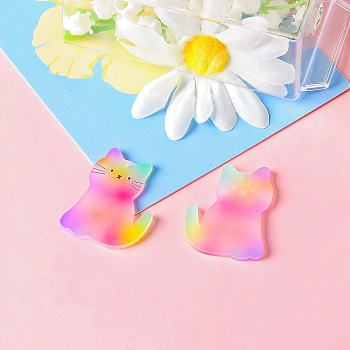 Colorful Acrylic Pendants, Cat, 38x30mm