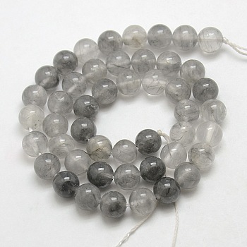 Natural Gemstone Cloudy Quartz Round Bead Strands, 6mm, Hole: 1mm, about: 63pcs/strand, 15.5 inch