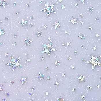 A4 PVC Vinyl Sparkle Fabric Sheets, for DIY Handmade Pencil Case Shiny Bags Bows Craft Material, Star, White, 30x20x0.04cm