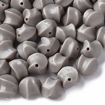 Opaque Acrylic Beads, Twist, Dark Gray, 14.5x14x14mm, Hole: 1.6mm, about 390pcs/500g