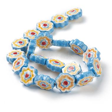 Handmade Porcelain Flower Beads Strands(PORC-G006-14A)-2