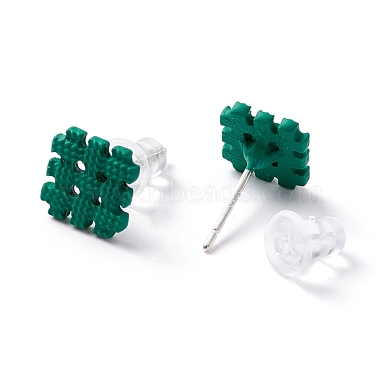 (Jewelry Parties Factory Sale)Square with Tartan Alloy Stud Earrings Set for Women(EJEW-D278-03S-02)-3