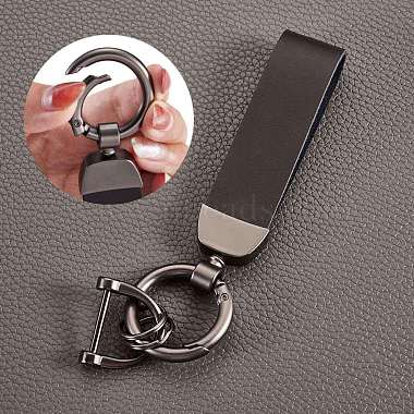 Genuine Leather Car Key Keychain(JX273F)-5