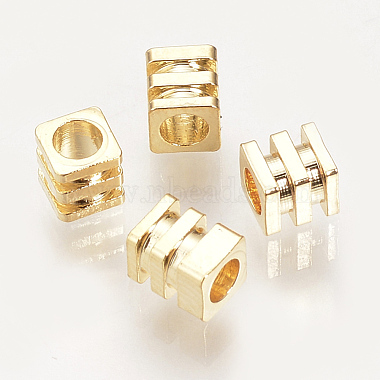 Golden Cube Brass Spacer Beads