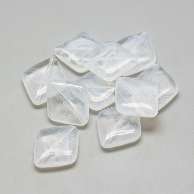 White Rhombus Acrylic Beads