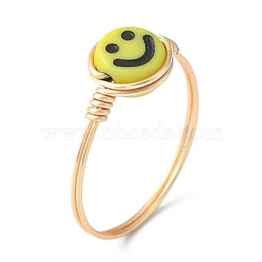 Smiling Face Acrylic Finger Ring(RJEW-TA00068)-2