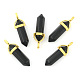 Natural Black Obsidian Bullet Double Terminated Pointed Pendants(X-G-G902-B25)-3
