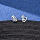 s999 上質なシルバーのスタッドピアス(EJEW-C179-03S)-3