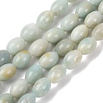 Natural Flower Amazonite Beads Strands, Oval, 8~8.5x6~7mm, Hole: 0.7~0.8mm, about 49~50pcs/strand, 15.75''(40cm)(G-K362-I10-02)