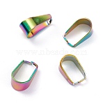 Ion Plating(IP) 304 Stainless Steel Snap on Bails, Rainbow Color, 10x6x5mm, Inner: 10x5mm(STAS-P214-08MC-03)