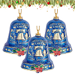 3Bags Alloy Pendant Decorations, Bell, Blue, 73x61mm, Hole: 3.5mm(HJEW-ME0001-17A)