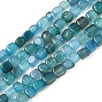 Natural Dragon Veins Agate(Dyed & Heated) Beads Strands, Cube, Sky Blue, 5~6x5~6x5~6mm, Hole: 0.8mm, about 62~66pcs/strand, 14.57~14.96''(37~38cm)(X-G-G177-E15-03)