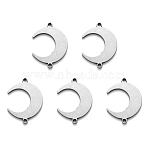 Tarnish Resistant 201 Stainless Steel Links Connector, Laser Cut, Moon, Stainless Steel Color, 18.5x14x1mm, Hole: 1mm(STAS-R107-16)