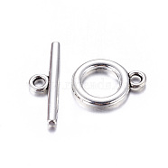 Alloy Toggle Clasps, Cadmium Free & Lead Free, Antique Silver, Ring: about 14x11x2mm, Hole: 2mm, Bar: 19x5.5x2mm, Hole: 2mm(X-EA774Y)