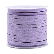 Faux Suede Cord, Faux Suede Lace, Lilac, 3x1.5mm, about 5.46 yards(5m)/roll, 25rolls/bag(LW-R003-52)