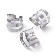 Unisex 304 Stainless Steel Ear Cuff Findings, Stainless Steel Color, 10x3.5~10mm, Hole: 0.8mm(STAS-E466-10P)