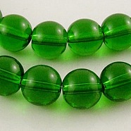 4mm Green Round Glass Crystal Beads Strands Spacer Beads, about 4mm in diameter, hole: 0.5mm, about 80pcs/strand, 13 inch(X-GR4mm18Y)