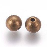 CCB Plastic Bead Spacers, Round, Antique Bronze, 8mm, Hole: 2mm(CCB-J029-31AB)